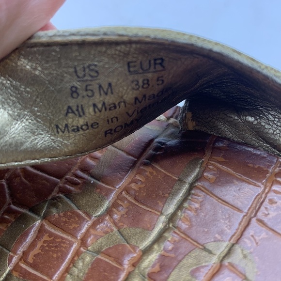 Sam Edelman Gold Cork Wedge Sandal Sz 8.5. MCW0654D - Picture 10 of 10